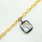 Load image into Gallery viewer, CZ2. 4mm Cubic Zirconia Square Shape Dangle Chain