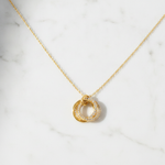 Load image into Gallery viewer, PFD33395. 14K Solid Yellow Gold Diamond Fancy Circle Necklace