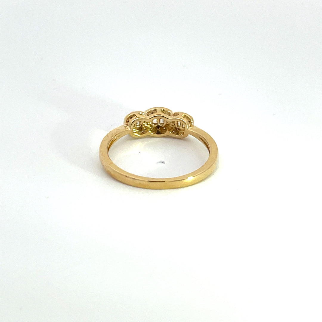 14k Solid Yellow Gold Diamond Ring. RFD17409