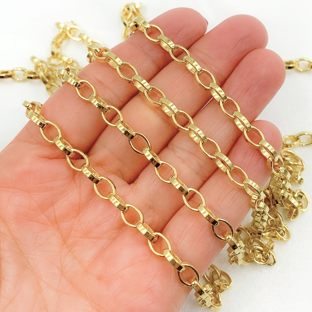 Gold Plated 925 Sterling Silver Flat Oval Link Chain