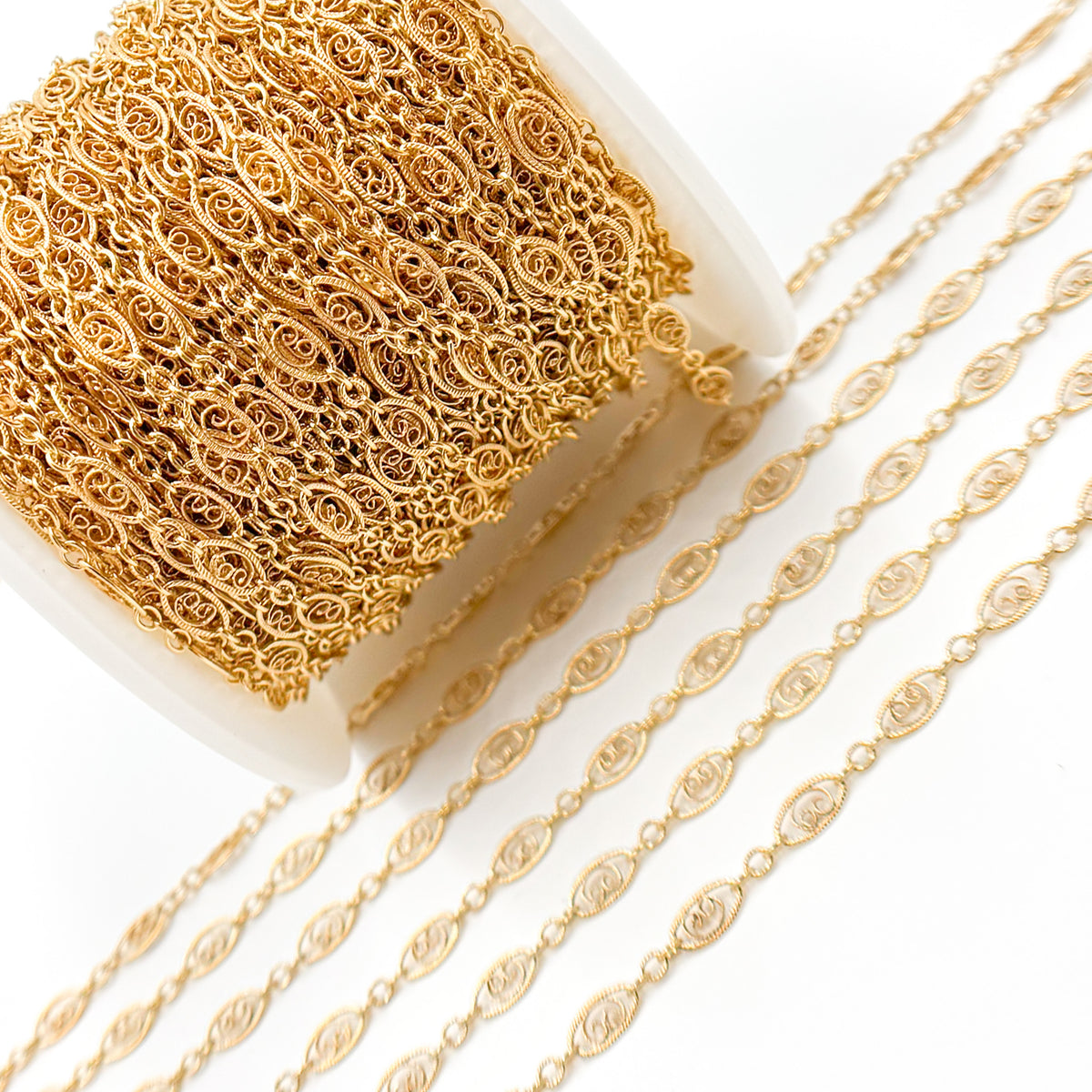 Gold Filled Twisted Oval and Round Links Chain