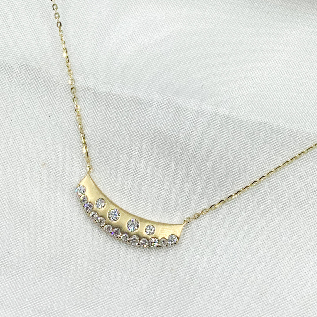 14K Solid Gold Diamond Bar Necklace. NT403266