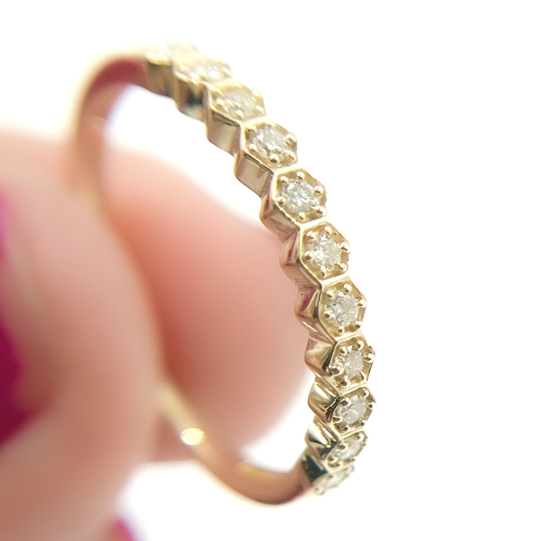 14K Solid Gold Diamond Ring. RAC00179