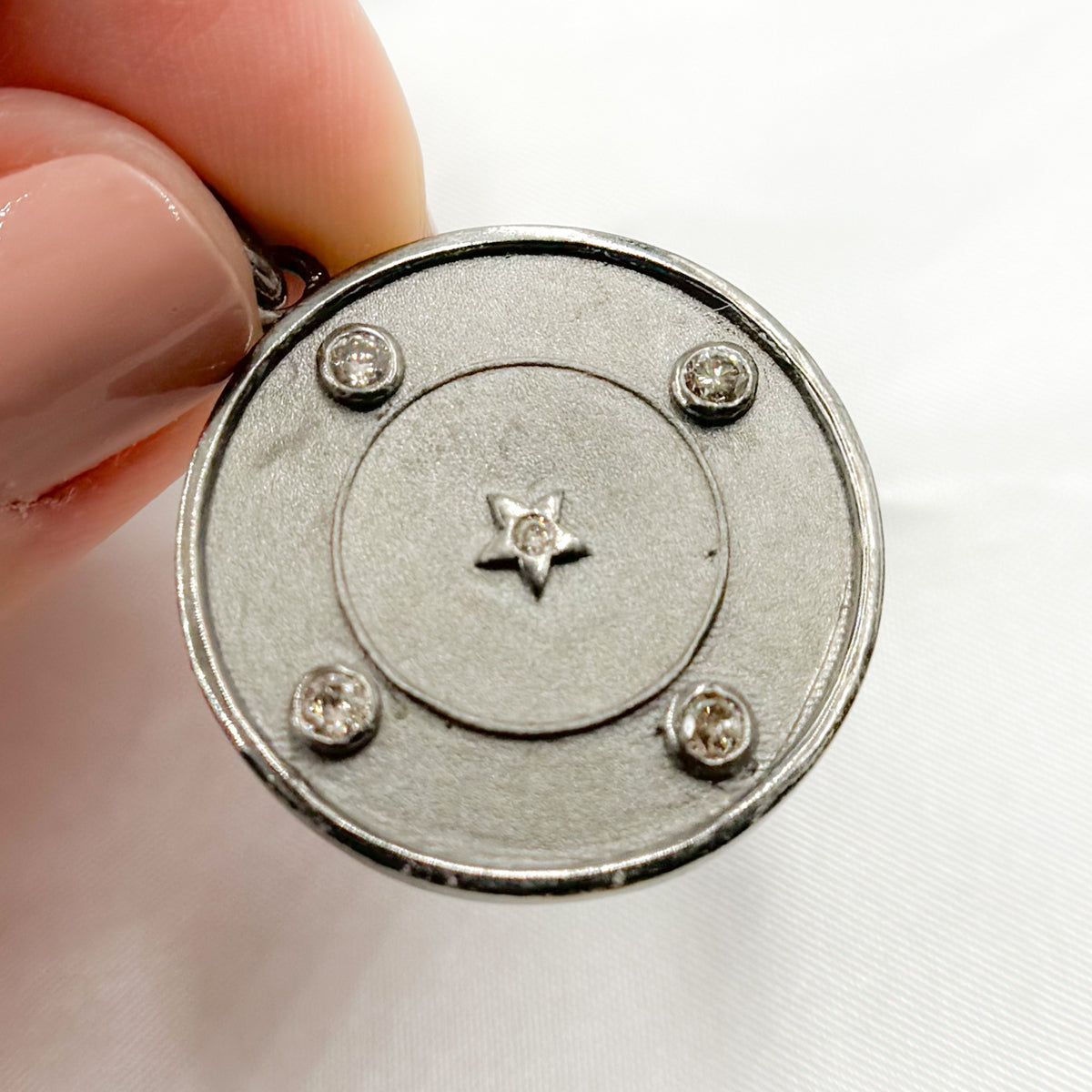 Sterling Silver Round Star Pendant