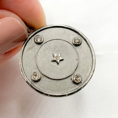 Sterling Silver Round Star Pendant