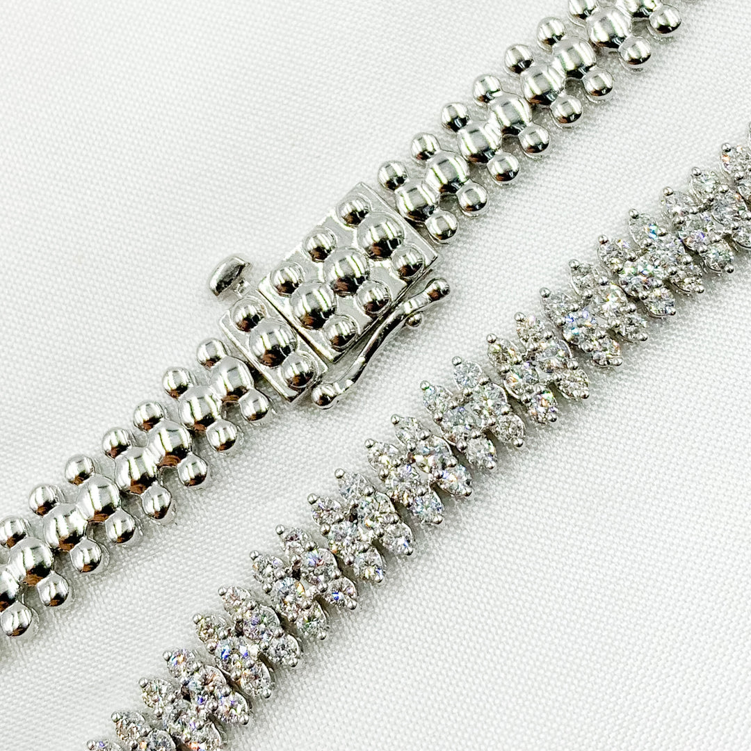 NFT70751. 14K Solid White Gold Diamond Necklace