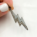 Load image into Gallery viewer, DP423A. Diamond Sterling Silver Lightning Bolt Enamel Pendant
