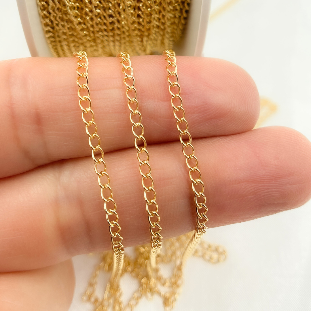 14k Yellow Gold Filled Cable Link Chain. V207GF