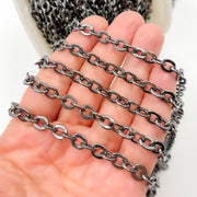 Rhodium Sterling Silver Cable Chain