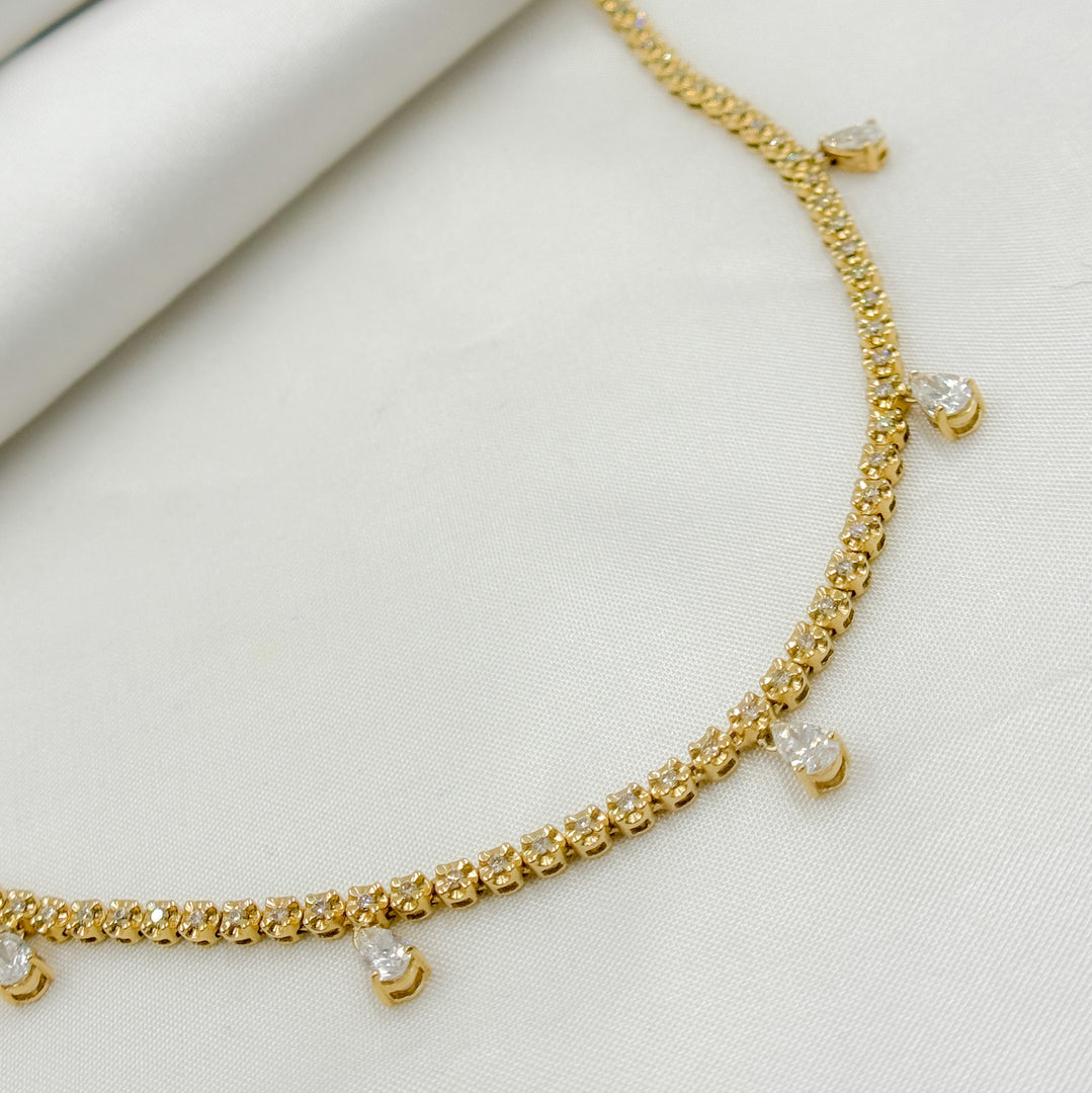 14K Solid Gold Diamond Necklace. NFM70721