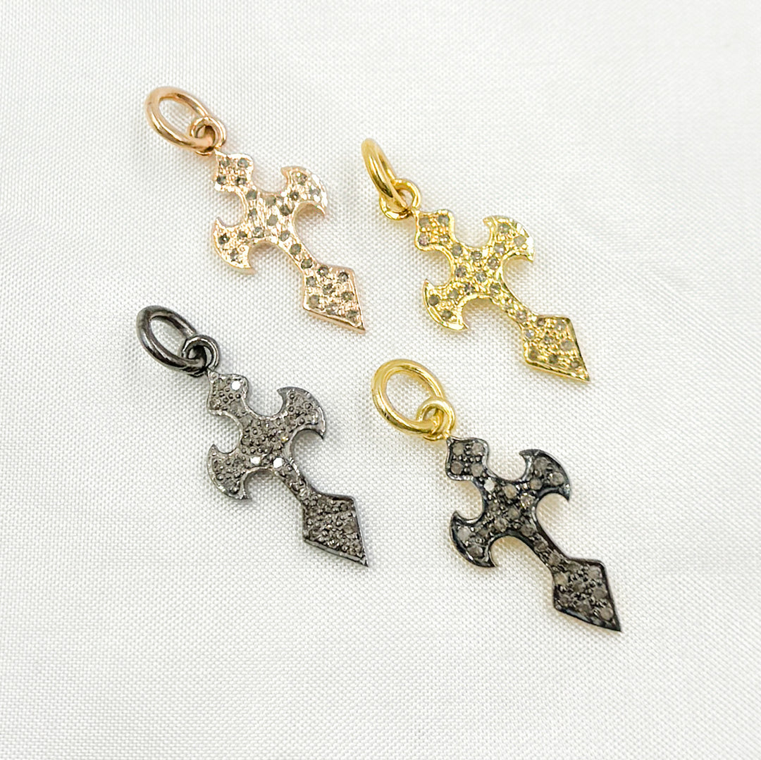 DC440. Diamond Sterling Silver Cross Pendant