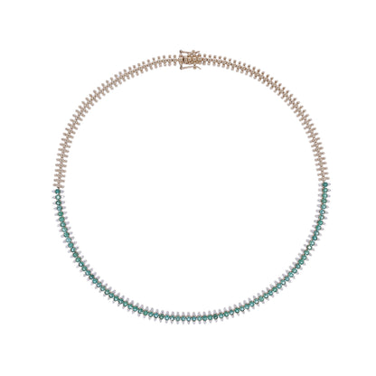 NFP72500. 14K Solid Gold Diamond and Gemstone Fancy Necklace