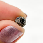 Load image into Gallery viewer, 925 Sterling Silver Pave Diamond Roundel Bead. DC571
