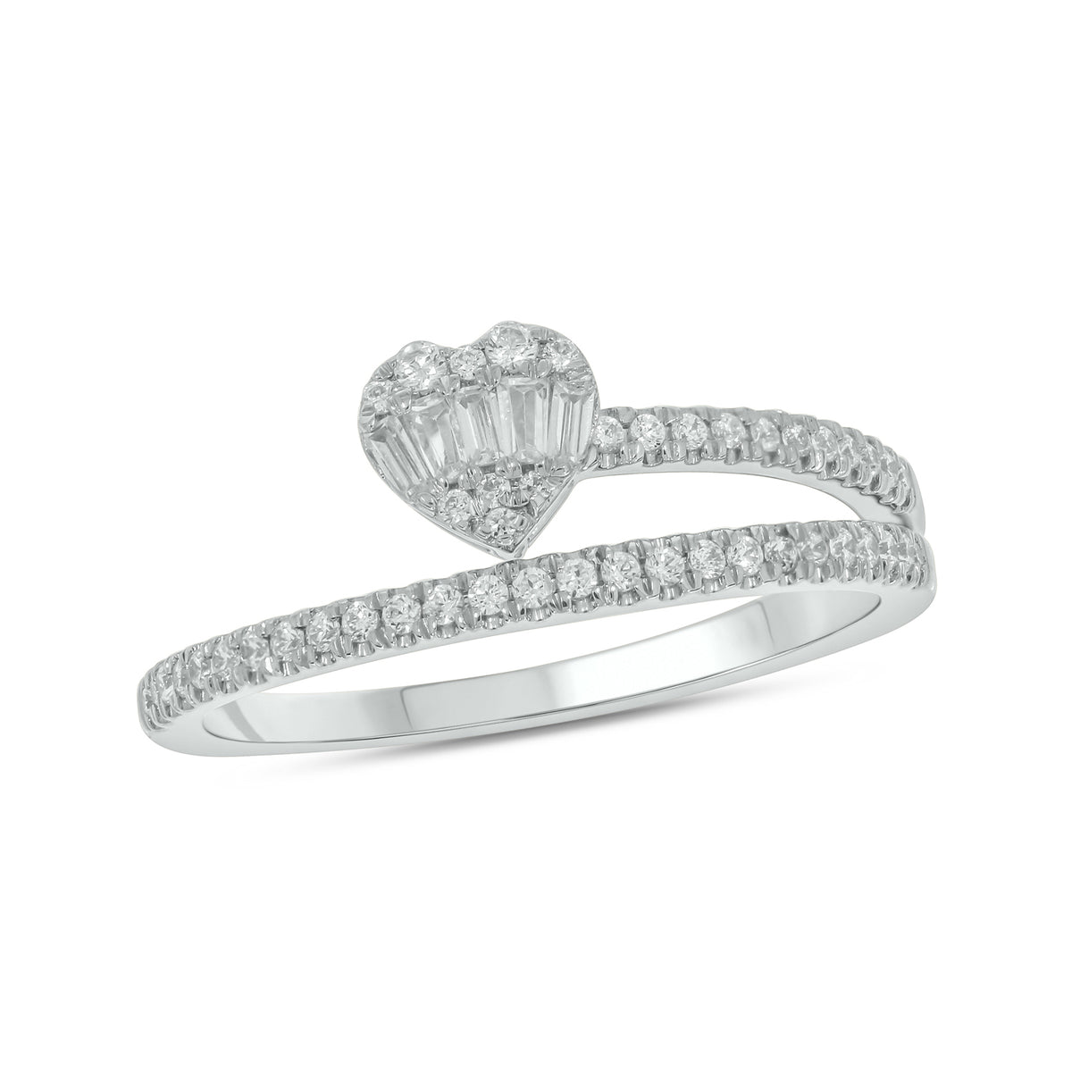 14k Solid Gold Double Band Heart Ring.
