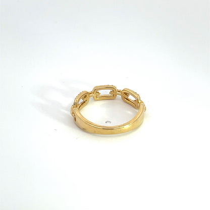 14k Solid Gold Diamond Chain Ring.