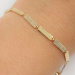 Load image into Gallery viewer, 14k White Gold Diamond Fancy Bars Bracelet