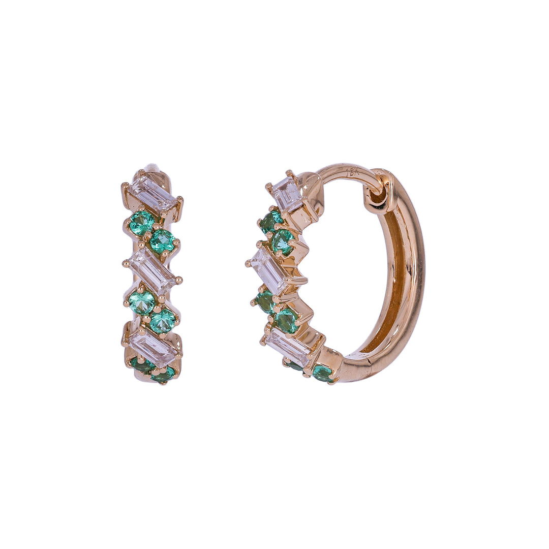 EHF57672. 18K Solid Gold Diamond & Gemstone Earrings