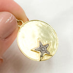 Load image into Gallery viewer, DP704. Diamond Sterling Silver Round Star Pendant
