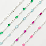 Load image into Gallery viewer, V250ENSS. Sterling Silver Enamel Satellite Chains
