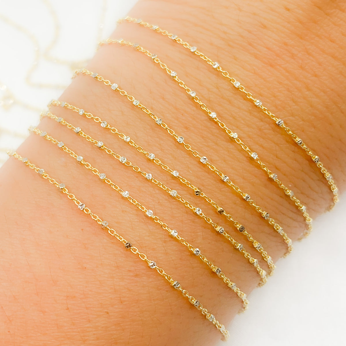 14K Solid Gold Satellite Chain