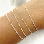 Load image into Gallery viewer, 925 Sterling Silver Satellite Curb &amp; Diamond Cut Marina Link Chain. 70S3SS
