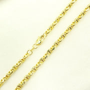 14K Solid Yellow Gold Diamond Cut Marina Style Link Chain