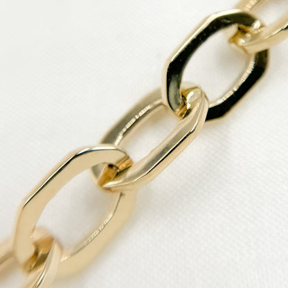 Buy Now 14K Solid Hollow Gold Flat Oval Link Chains