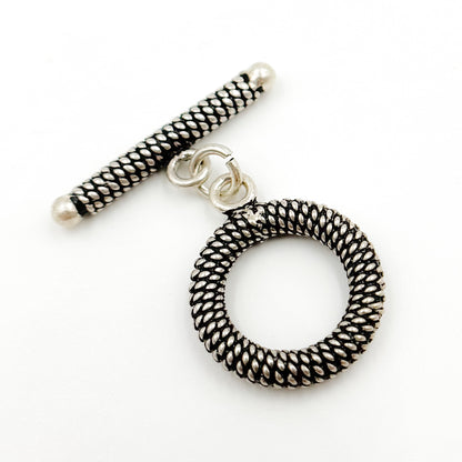 Black Rhodium Sterling Silver Toggle Clasp