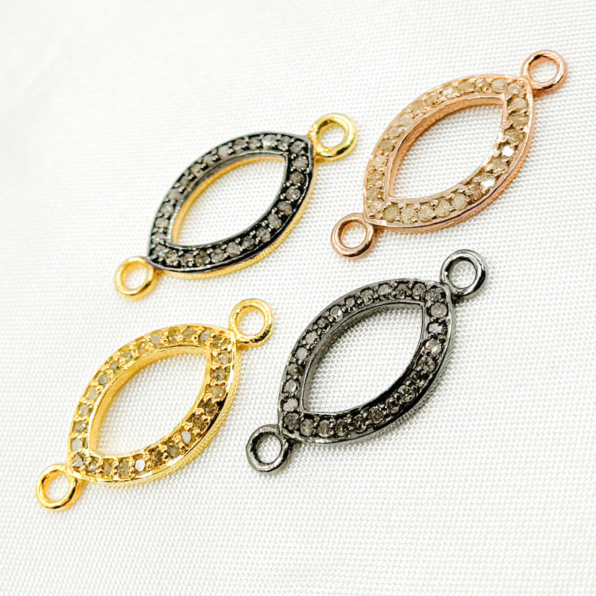 Diamond Sterling Silver Marquise Shape Connector
