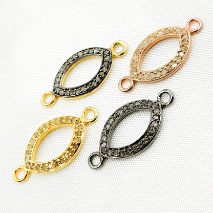 Diamond Sterling Silver Marquise Shape Connector