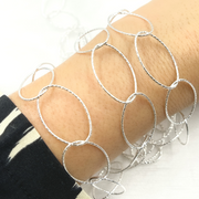 Y26SS. Sterling Silver Diamond Cut Oval Link Chain
