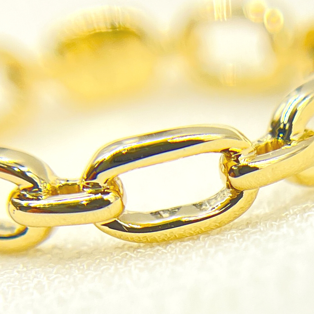 14K Solid Yellow Gold Chain Link Ring. RAZ01409