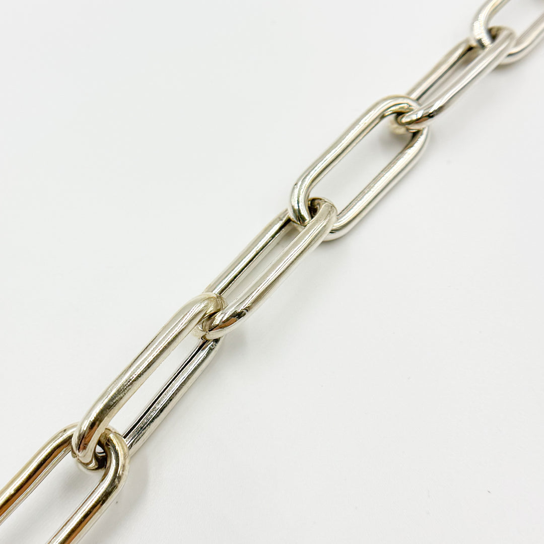 554MTSS. Sterling Silver Smooth Paperclip Chain