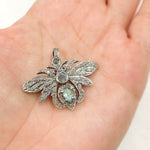 Load image into Gallery viewer, DP394. Diamond Sterling Silver Bee Pendant with Gemstone
