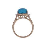 Load image into Gallery viewer, CR97302TQ14X10. 18K Solid Gold Diamond &amp; Turquoise Ring