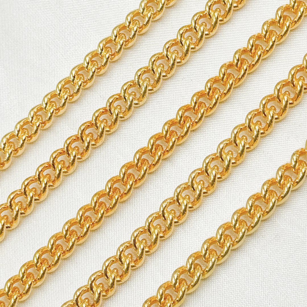 6007CHRGP. Gold Plated 925 Sterling Silver Curb Chain