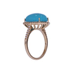 Load image into Gallery viewer, CR97302TQ14X10. 18K Solid Gold Diamond &amp; Turquoise Ring