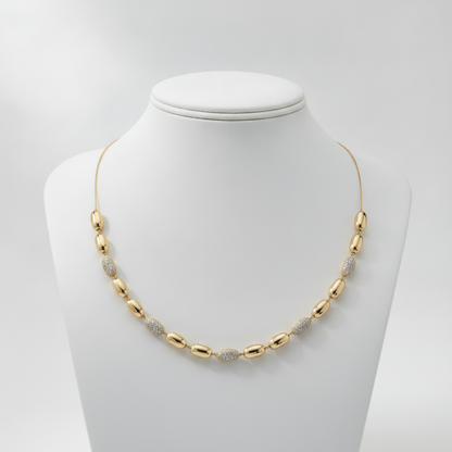 NFQ72701. 14K Solid Gold Diamond Fancy Necklace