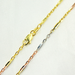 Load image into Gallery viewer, 050R22BQT4P2L603. 14k Solid Gold Tri-Color Bar Chain
