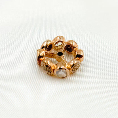 DC748. Diamond Sterling Silver Spacer Bead with Gemstone
