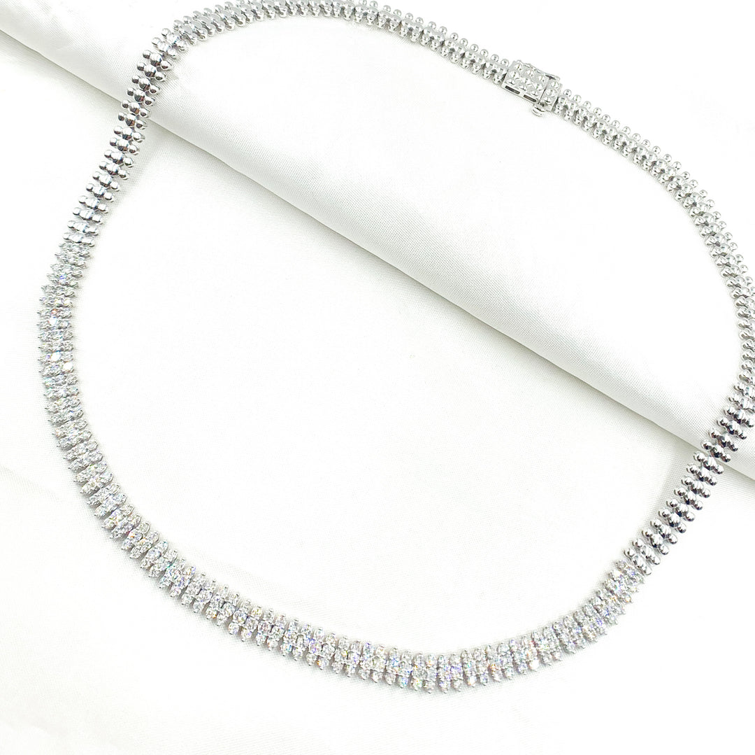 14K Solid White Gold Diamond Necklace. NFT70751