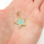 Load image into Gallery viewer, DP647A. Diamond Sterling Silver Star Enamel Pendant
