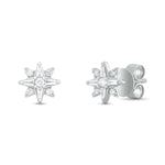 Load image into Gallery viewer, ER421144. 14K Solid Gold Diamond Star Studs
