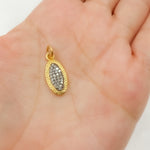 Load image into Gallery viewer, DC520. Diamond Sterling Silver Oval Charm
