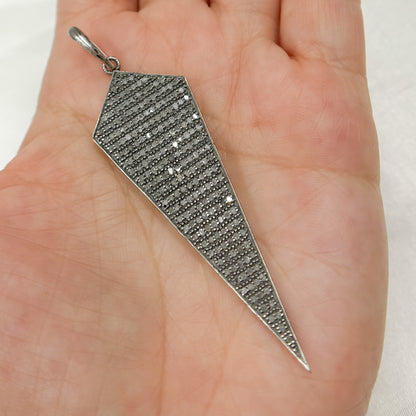 DP060. Diamond Sterling Silver Arrow Head Pendant