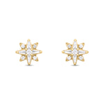 Load image into Gallery viewer, ER421144. 14K Solid Gold Diamond Star Studs
