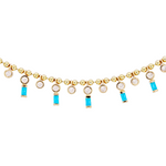 Load image into Gallery viewer, NFK71702TQ. 14K Solid Gold Diamond and Gemstone Necklace
