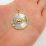 Load image into Gallery viewer, Buy Now Gold Round Evil Eye and Stars Pendant
