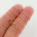 Load image into Gallery viewer, 030R04T4J051RG. 14K Solid Rose Gold Diamond Cut Cable Chain with Extender
