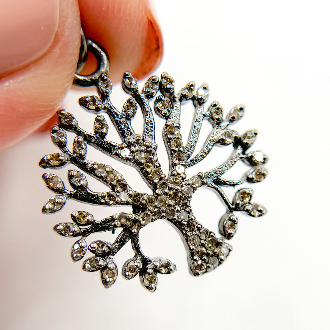 DC451. Diamond Sterling Silver Tree Pendant